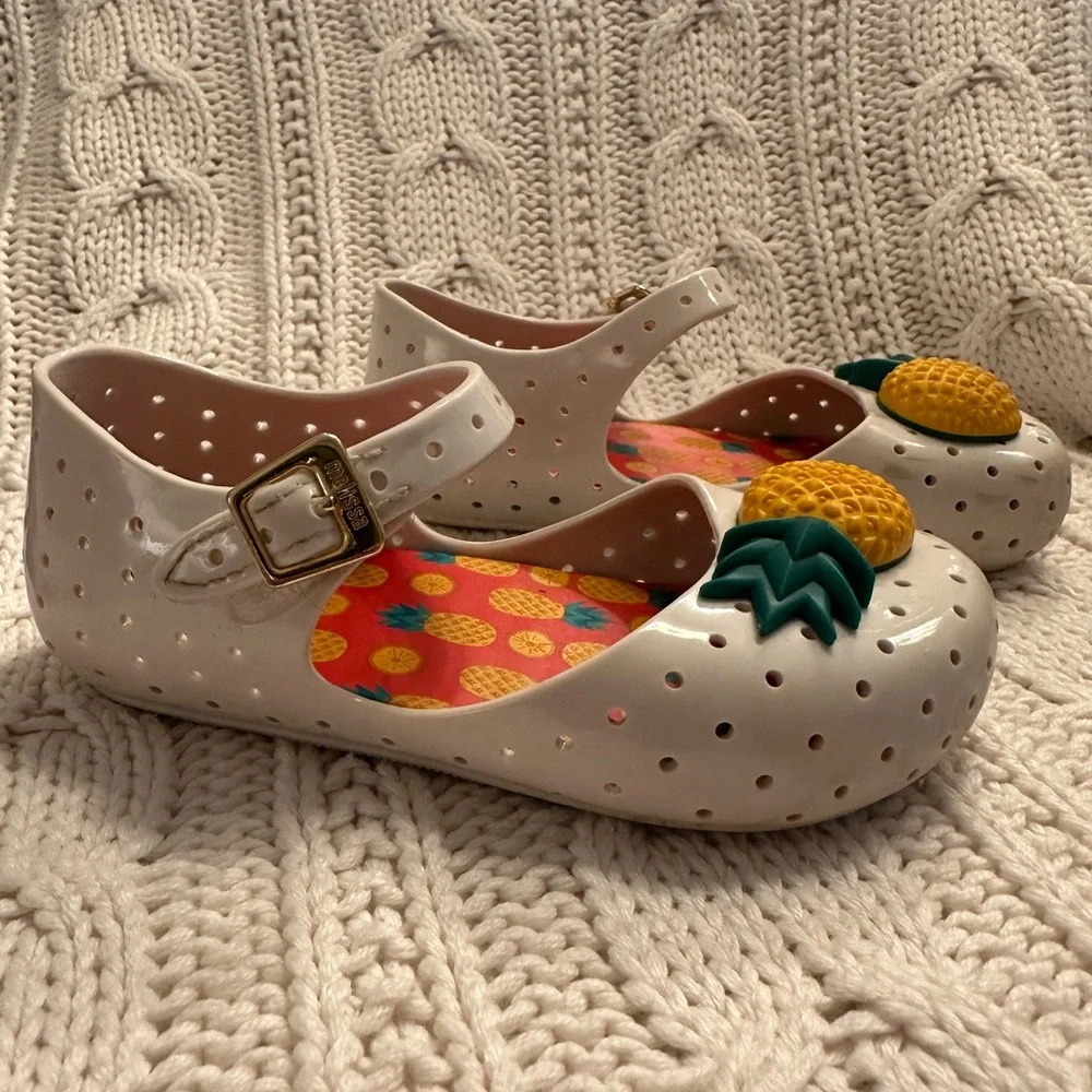 Mini Melissa Pinapple Mary Jane Size 9 White - Picture 2 of 4